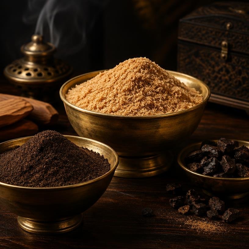Sandalwood spent dust and bakhoour dust
