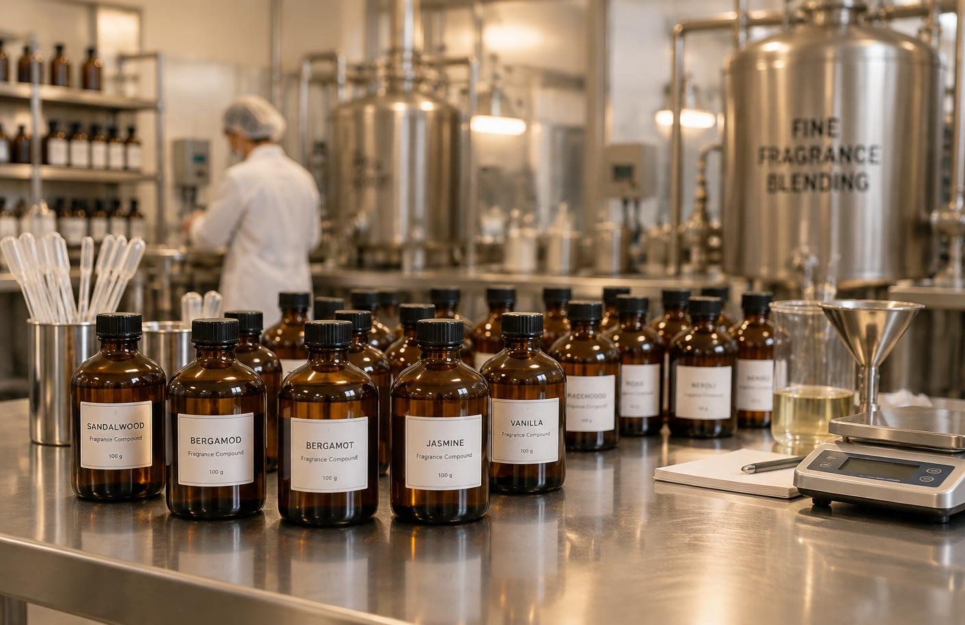 India Sales Corporation fragrance compound blending laboratory